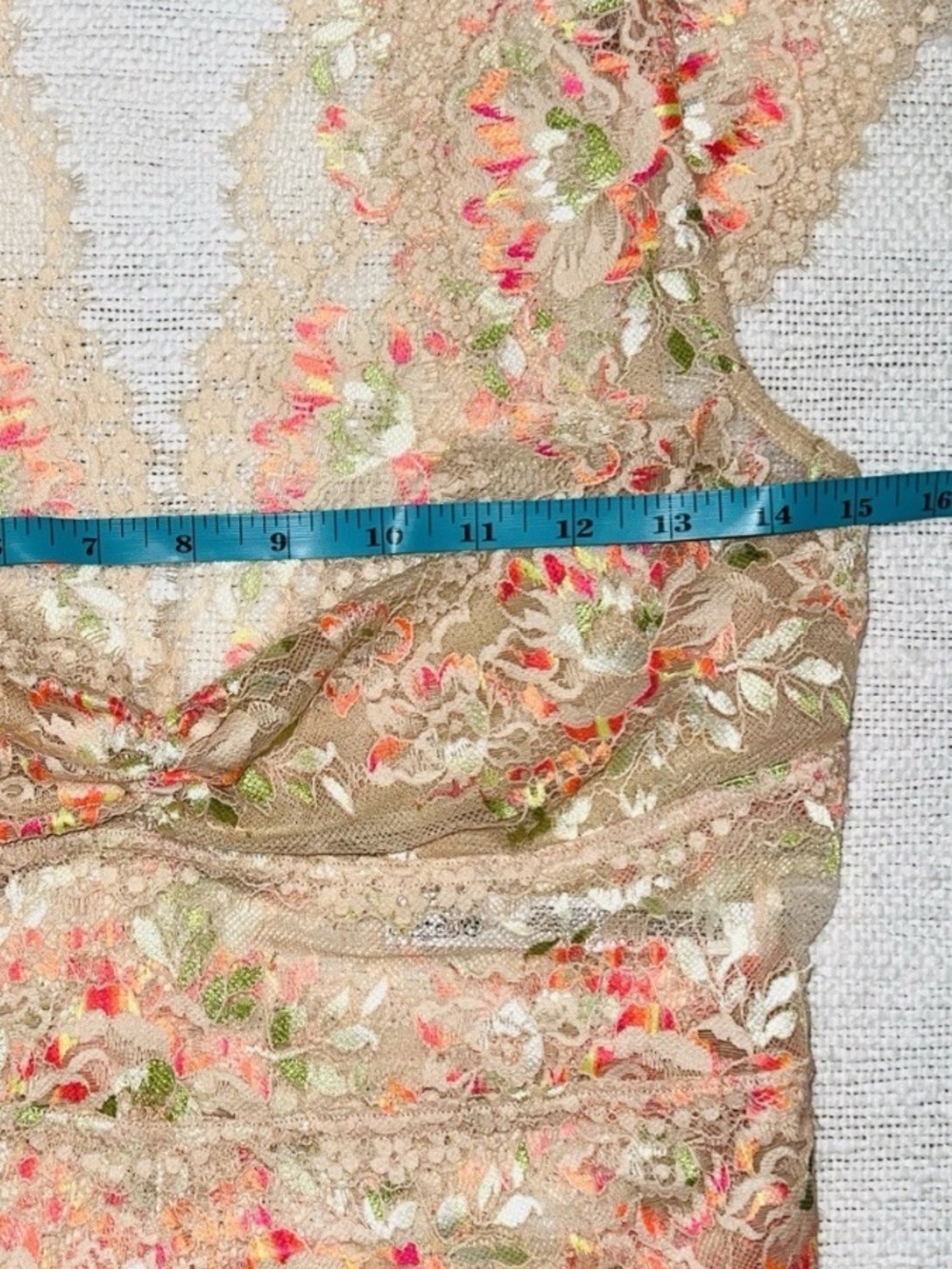 Free People Intimately Garden Party Sheer Lace Tee Cap Sleeve Peach Small - Picture 10 of 16